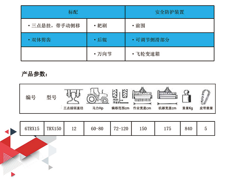 割草碎木碎枝一体机TRX（15cm）产品参数